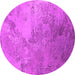 Round Machine Washable Oriental Pink Industrial Rug, wshurb2063pnk