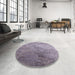Round Machine Washable Industrial Modern Purple Rug in a Office, wshurb2063