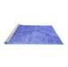 Sideview of Machine Washable Oriental Blue Industrial Rug, wshurb2063blu