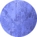 Round Oriental Blue Industrial Rug, urb2063blu