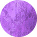Round Machine Washable Oriental Purple Industrial Area Rugs, wshurb2063pur
