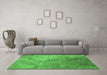 Machine Washable Oriental Green Industrial Area Rugs in a Living Room,, wshurb2063grn