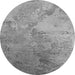 Round Oriental Gray Industrial Rug, urb2063gry