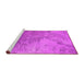 Sideview of Machine Washable Oriental Pink Industrial Rug, wshurb2063pnk