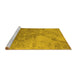 Sideview of Machine Washable Oriental Yellow Industrial Rug, wshurb2063yw