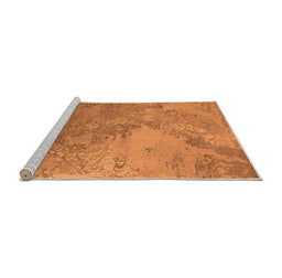Sideview of Machine Washable Oriental Orange Industrial Area Rugs, wshurb2063org