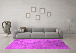 Machine Washable Oriental Pink Industrial Rug in a Living Room, wshurb2063pnk
