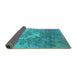 Sideview of Oriental Turquoise Industrial Rug, urb2064turq