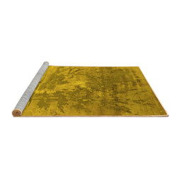 Sideview of Machine Washable Oriental Yellow Industrial Rug, wshurb2064yw