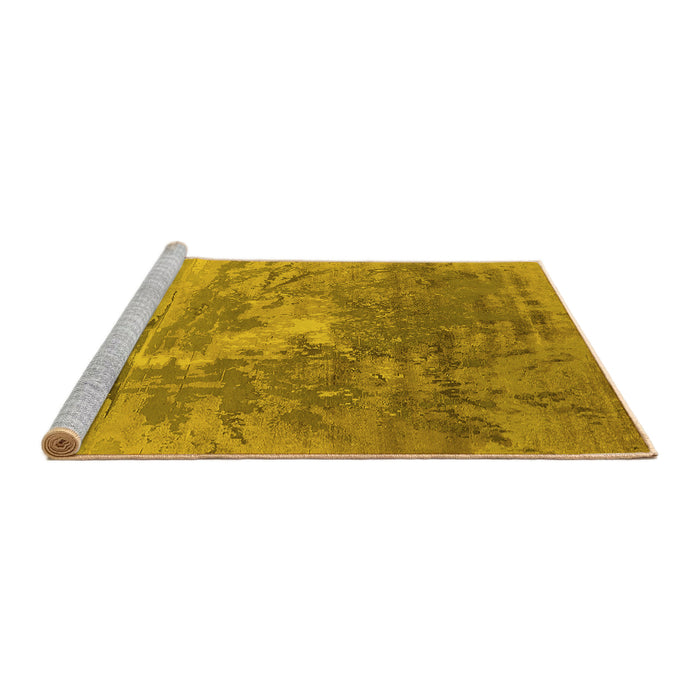 Sideview of Machine Washable Oriental Yellow Industrial Rug, wshurb2064yw