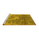 Sideview of Machine Washable Oriental Yellow Industrial Rug, wshurb2064yw