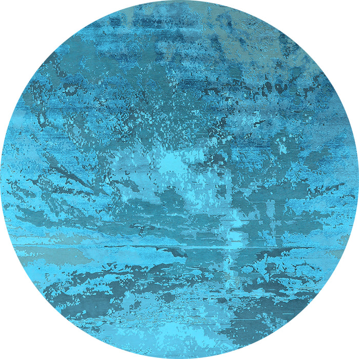 Round Oriental Light Blue Industrial Rug, urb2064lblu