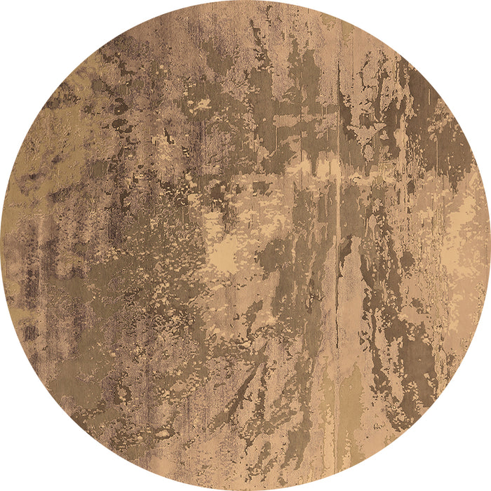 Round Oriental Brown Industrial Rug, urb2064brn