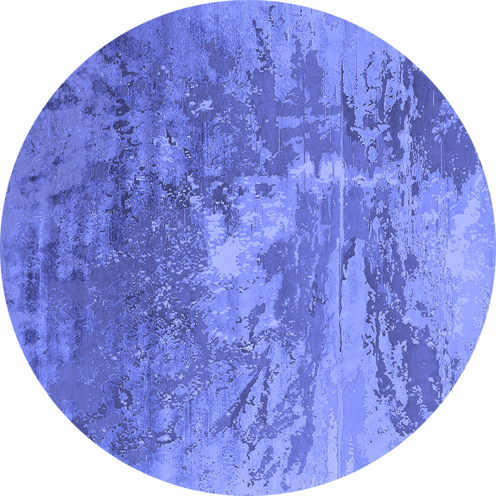 Round Oriental Blue Industrial Rug, urb2064blu