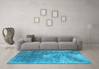 Machine Washable Oriental Light Blue Industrial Rug, wshurb2064lblu