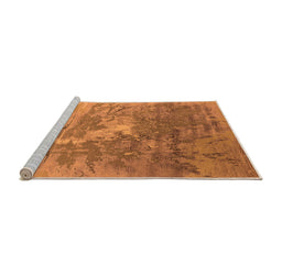 Sideview of Machine Washable Oriental Orange Industrial Area Rugs, wshurb2064org