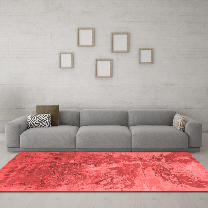 Industrial Red Washable Rugs