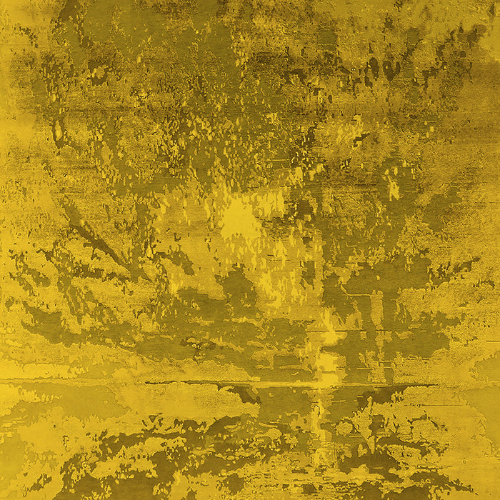 Machine Washable Oriental Yellow Industrial Rug, wshurb2064yw