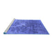 Sideview of Machine Washable Oriental Blue Industrial Rug, wshurb2064blu