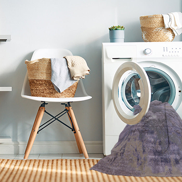 Machine Washable Industrial Modern Viola Purple Rug in a Washing Machine, wshurb2064