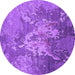 Round Oriental Purple Industrial Rug, urb2065pur