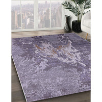 Mid-Century Modern Purple Oriental Rug, urb2065