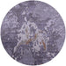 Round Machine Washable Industrial Modern Viola Purple Rug, wshurb2065