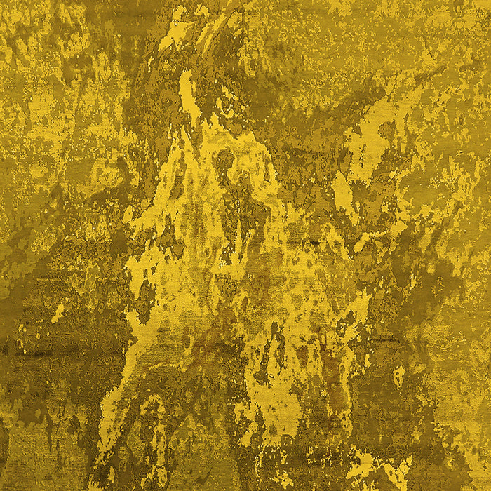 Machine Washable Oriental Yellow Industrial Rug, wshurb2065yw