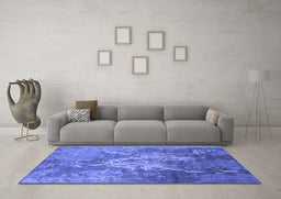 Machine Washable Oriental Blue Industrial Rug in a Living Room, wshurb2065blu