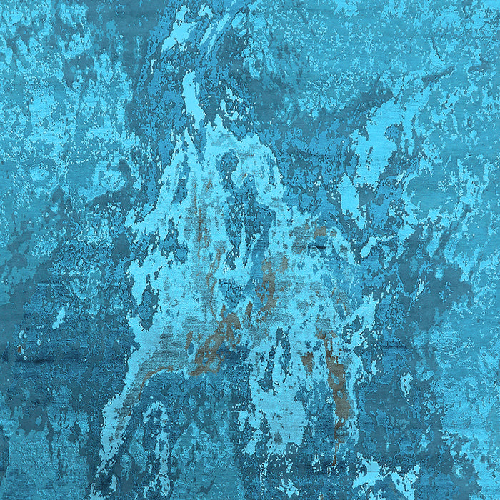 Machine Washable Oriental Light Blue Industrial Rug, wshurb2065lblu