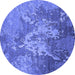 Round Oriental Blue Industrial Rug, urb2065blu