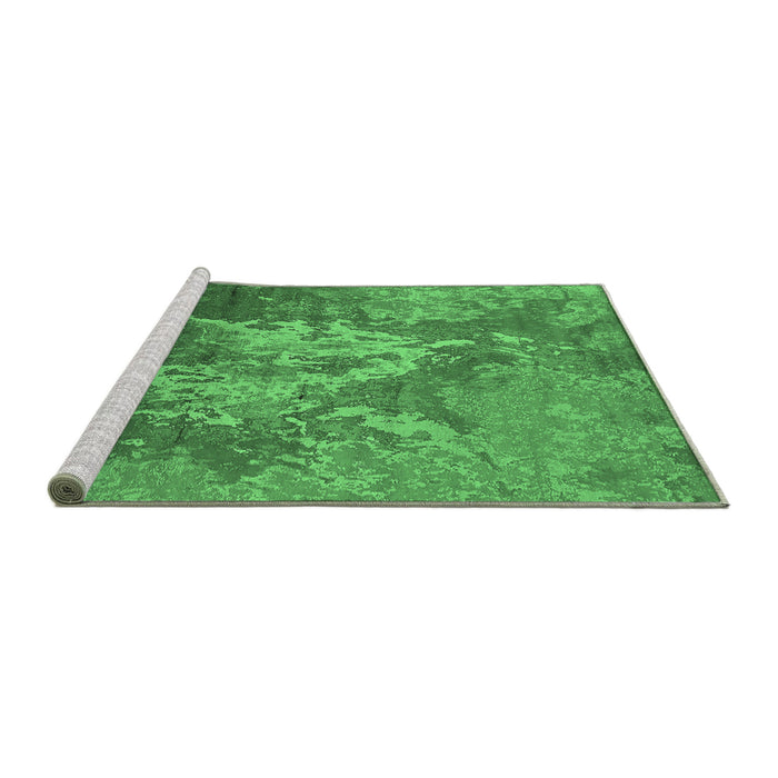 Sideview of Machine Washable Oriental Emerald Green Industrial Area Rugs, wshurb2065emgrn