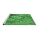 Sideview of Machine Washable Oriental Emerald Green Industrial Area Rugs, wshurb2065emgrn