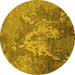 Round Oriental Yellow Industrial Rug, urb2065yw