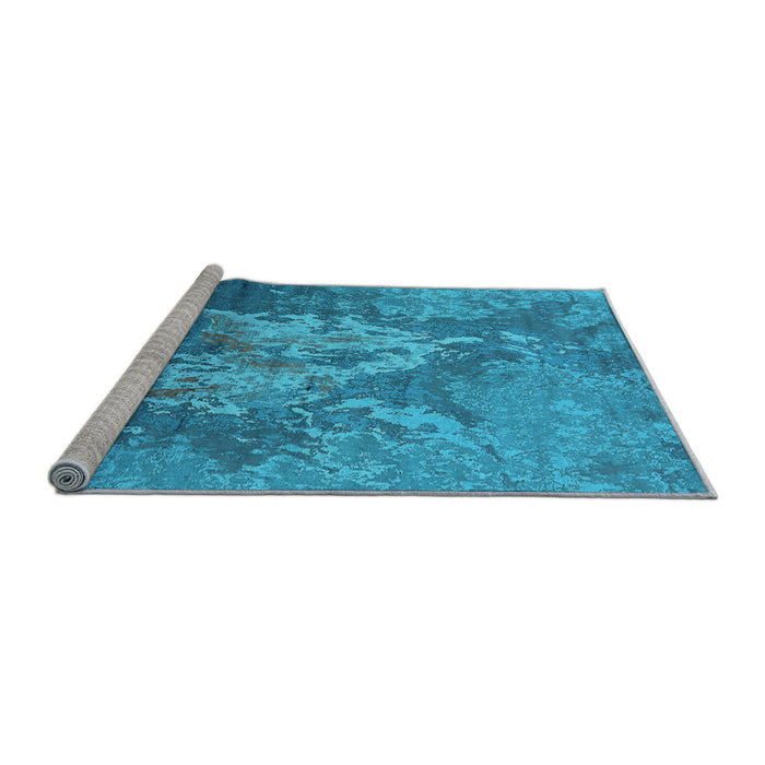 Sideview of Machine Washable Oriental Light Blue Industrial Rug, wshurb2065lblu