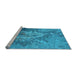 Sideview of Machine Washable Oriental Light Blue Industrial Rug, wshurb2065lblu