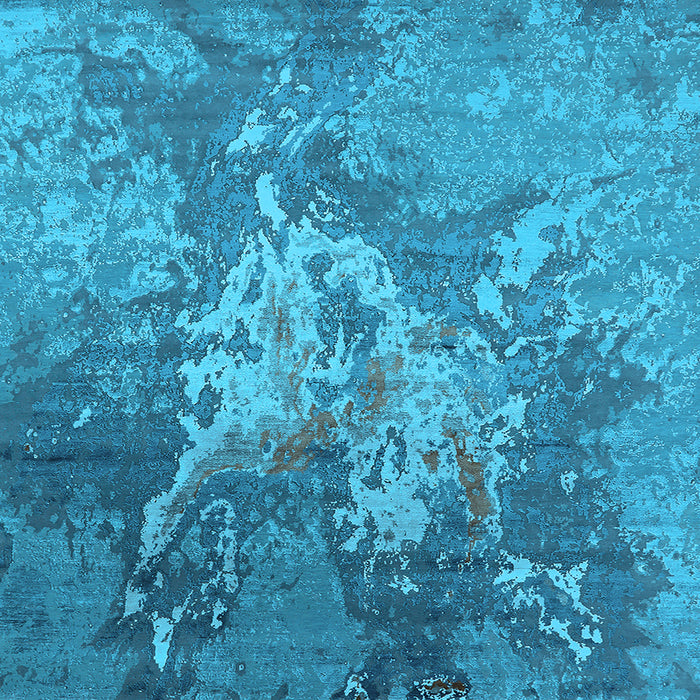 Square Oriental Light Blue Industrial Rug, urb2065lblu