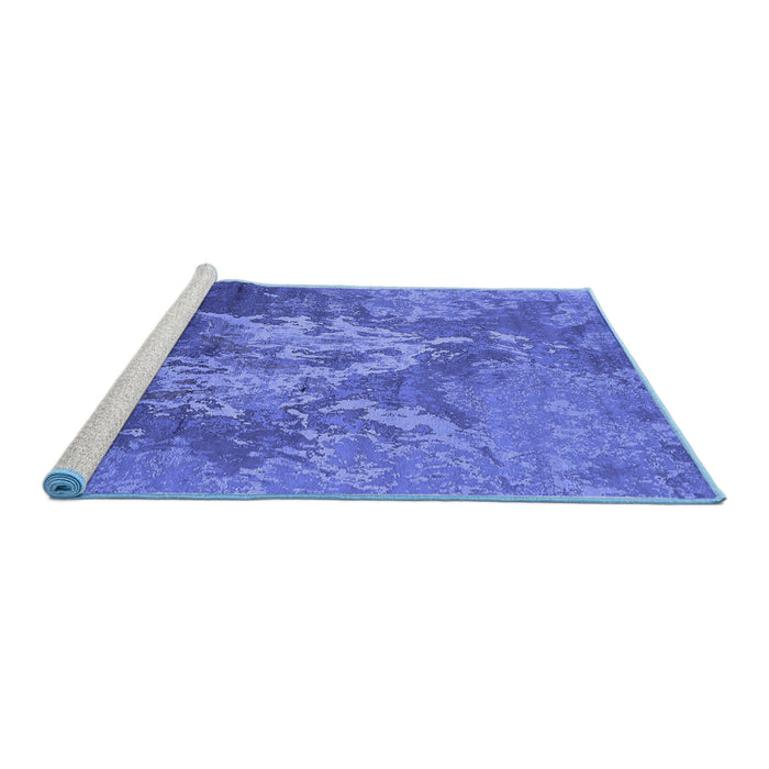 Sideview of Machine Washable Oriental Blue Industrial Rug, wshurb2065blu