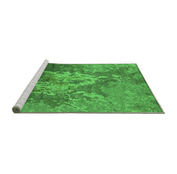 Sideview of Machine Washable Oriental Green Industrial Area Rugs, wshurb2065grn