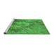 Sideview of Machine Washable Oriental Green Industrial Area Rugs, wshurb2065grn