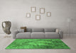 Machine Washable Oriental Green Industrial Area Rugs in a Living Room,, wshurb2065grn