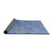 Sideview of Mid-Century Modern Blue Oriental Rug, urb2066