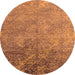 Round Oriental Orange Industrial Rug, urb2066org