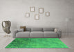 Machine Washable Oriental Green Industrial Area Rugs in a Living Room,, wshurb2066grn