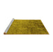 Sideview of Machine Washable Oriental Yellow Industrial Rug, wshurb2066yw