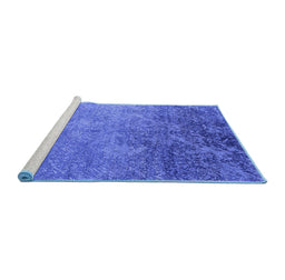 Sideview of Machine Washable Oriental Blue Industrial Rug, wshurb2066blu
