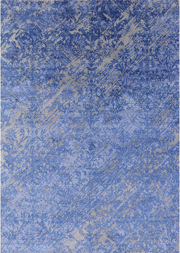 Mid-Century Modern Blue Oriental Rug, urb2066