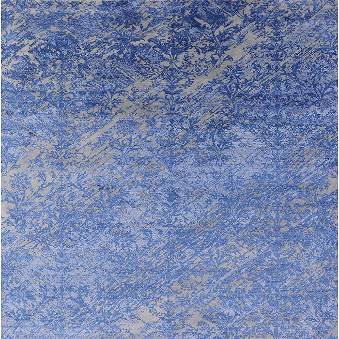 Square Machine Washable Industrial Modern Blue Rug, wshurb2066