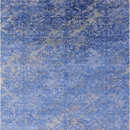 Square Mid-Century Modern Blue Oriental Rug, urb2066