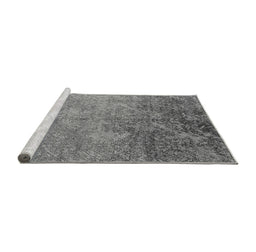 Sideview of Machine Washable Oriental Gray Industrial Rug, wshurb2066gry